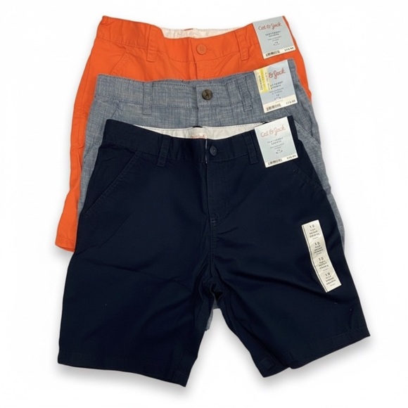Cat & Jack Other - Cat & Jack Boys Shorts Lot Size 12 NWT Flat Front Navy Orange Blue